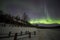 House, Aurora, night sky at alaska, fairbanks