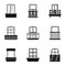 House balcony icon set, simple style