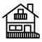 House with balcony line icon. Home vector illustration isolated on white. Attic cottage outline style design, designed