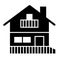 House with balcony solid icon. Home vector illustration isolated on white. Attic cottage glyph style design, designed