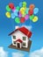 House with balloon.