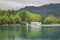 House in Banyoles lake , Catalonia, Spain