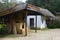 House and Barn at Astra of Traditional open-air Folk Museum, Sibiu,, Transylvania, Romania.