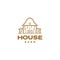 House barn warehouse minimalist hipster logo design
