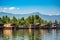 House boats on the dal lake in Srinagar Kashmir, India