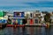 House boats on Lake Union in Seattle.