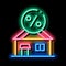 House Borrowed at Interest Credit neon glow icon illustration