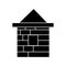 House brick icon, vector illustration, black sign on isolated background