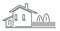 House building isolated outline icon, real estate