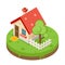 House Building Private Property Tree Icon Real