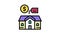 house building rental color icon animation
