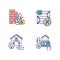 House building RGB color icons set