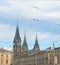 House, building. The tallest and most beautiful is the temple of Olga and Elizabeth. Its sharp pupas are in the blue sky.