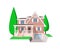 House building vector icon. Village home, cottage and villa, mansion, bungalow, townhouse, architecture and real estate