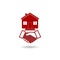 House buying handshake glyph icon with shadow