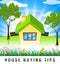 House Buying Tips Countryside Depicts Assistance Purchasing Residential Property - 3d Illustration