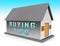 House Buying Tips Icon Depicts Assistance Purchasing Residential Property - 3d Illustration