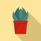 House cactus pot icon, flat style