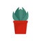 House cactus pot icon, flat style