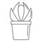 House cactus pot icon, outline style