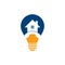 House Call bulb shape concept Logo Design template.