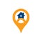 House Call map pin shape concept Logo Design