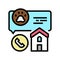 house calls domestic pet color icon vector illustration