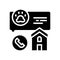 house calls domestic pet glyph icon vector illustration