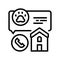 house calls domestic pet line icon vector illustration