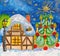 House and Christmas tree