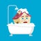 House Clean House in bath isolated. Bathing Home Cartoon Style. Building Cleaning sign Vector