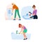 house cleaning bathroom vector