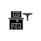 House cleaning black icon concept. House cleaning flat vector symbol, sign, illustration.