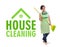 House Cleaning design with maid full length