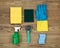 House Cleaning Materials on Age Wood