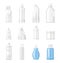 House cleaning plastic products realistic set vector isolated.