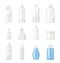 House cleaning plastic products realistic set vector isolated
