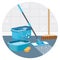 House cleaning service round icon.