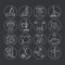 House cleaning thin line vector icon set.