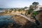 House on cliffs along the Pacific Ocean in La Jolla, California.