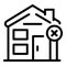House closed lock icon, outline style