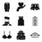 House clothes icon set, simple style