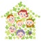 House of clovers and three-generation family