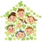 House of clovers and three-generation family