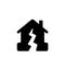 House collapse earthquake, disaster vector icon illustration