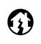 House collapse earthquake, disaster vector icon illustration