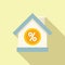 House collateral credit icon flat vector. Success debt