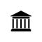 House with columns icon. Building of bank, government, court house, educational or cultural establishment with classic Greek