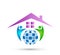 House community model abstract, family real estate logo vector.