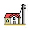 house connected to electricity color icon vector illustration